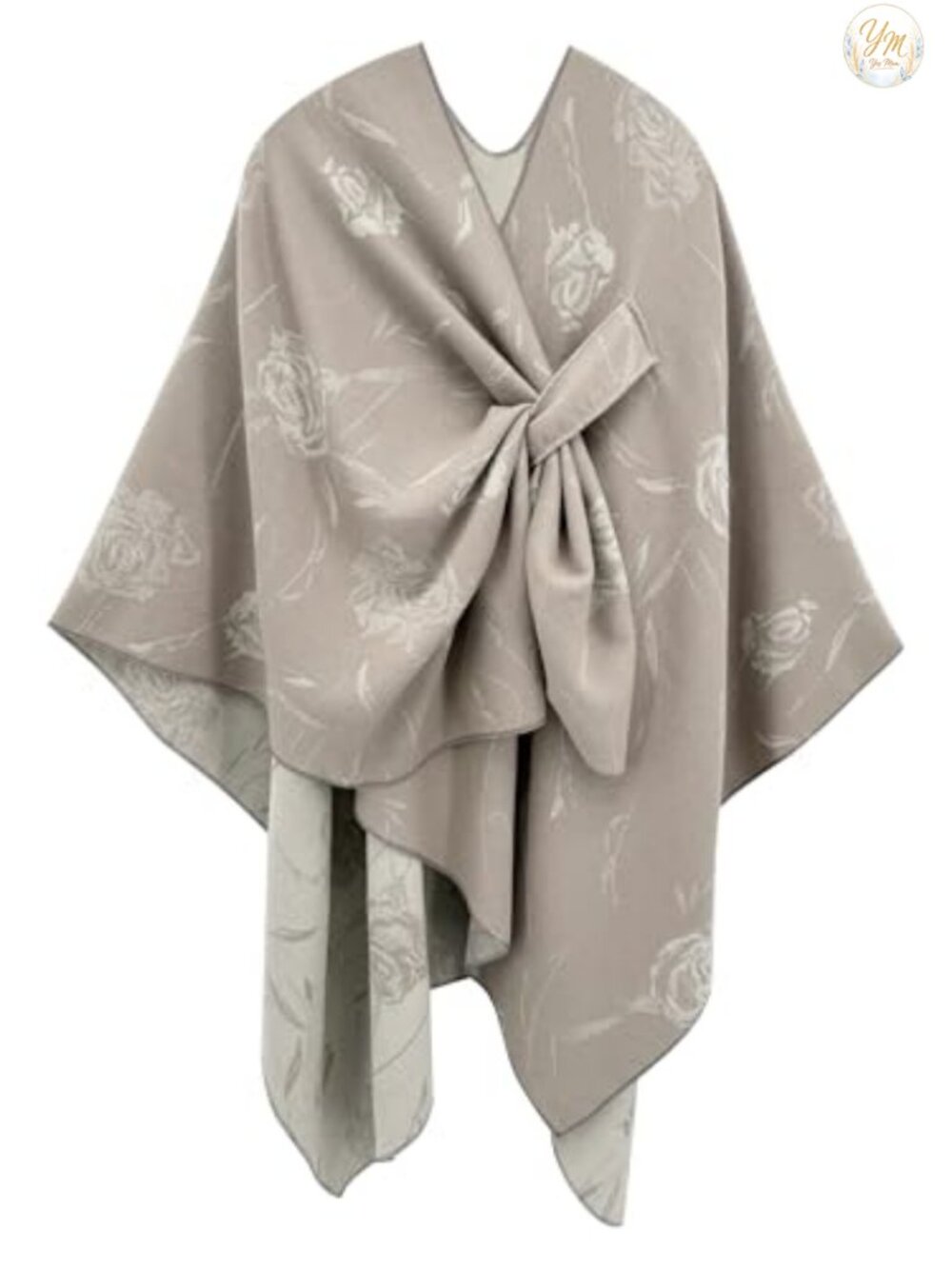 Elegant Reversible Shawl Wrap Open Front Poncho Cape Cardigan